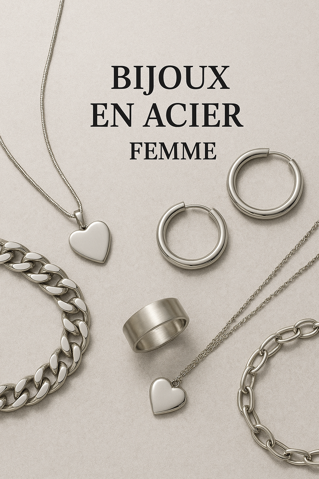 Bijoux acier inoxydable femme