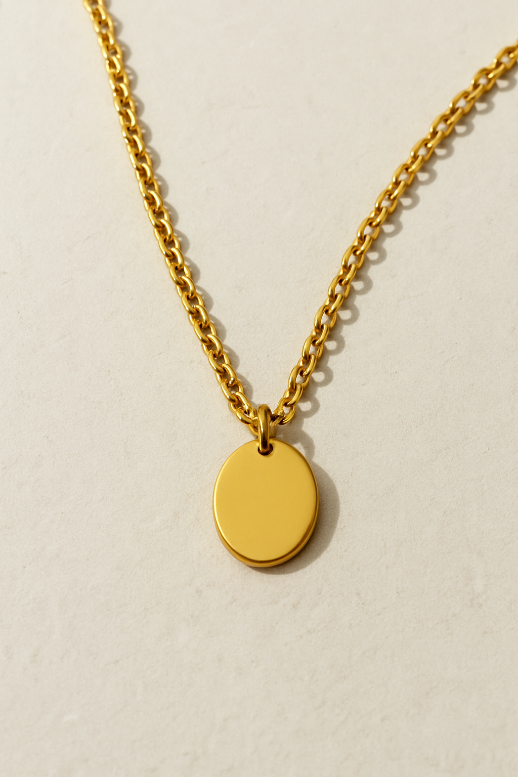 Collier acier inoxydable doré effet or