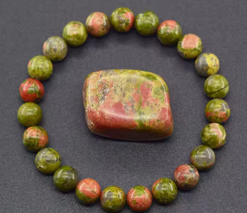 Bracelet de guérison en pierre de rhodonite naturelle